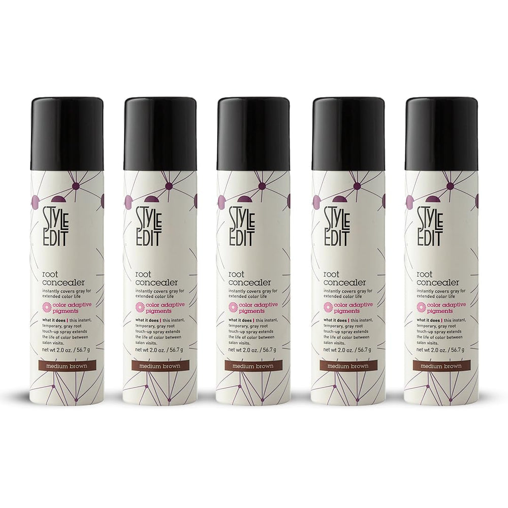 Style Edit Root Concealer Spray bottle covers greys instantly for on-demand touch-ups.