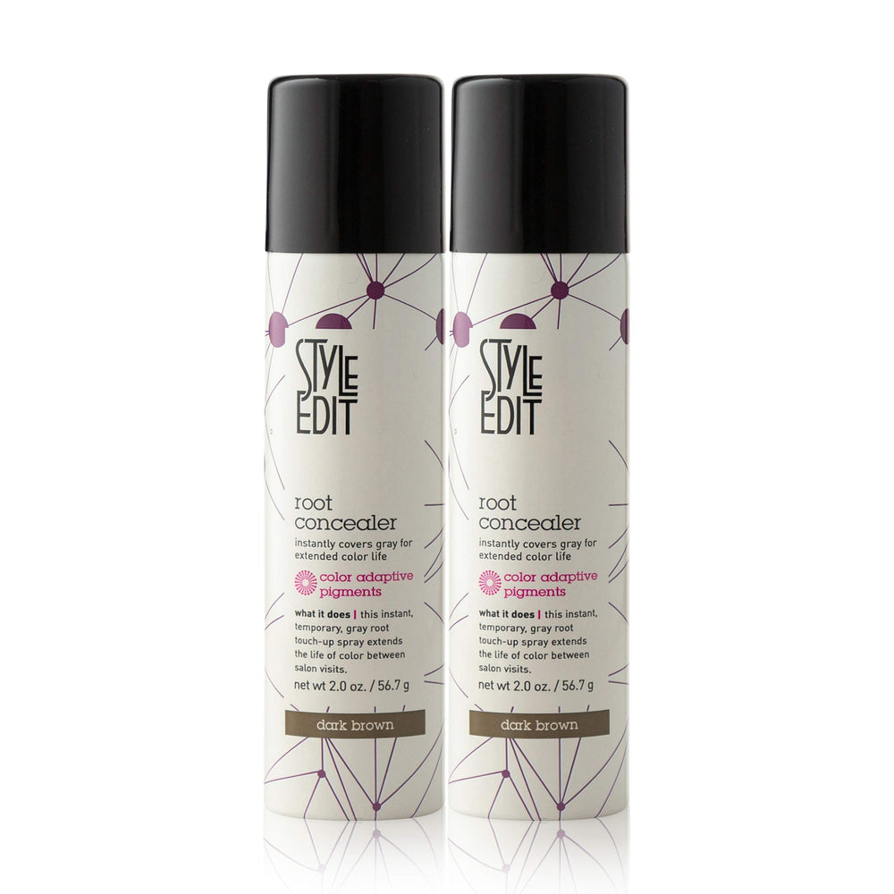 STYLE EDIT Root Concealer Spray bottle for quick grey coverage.