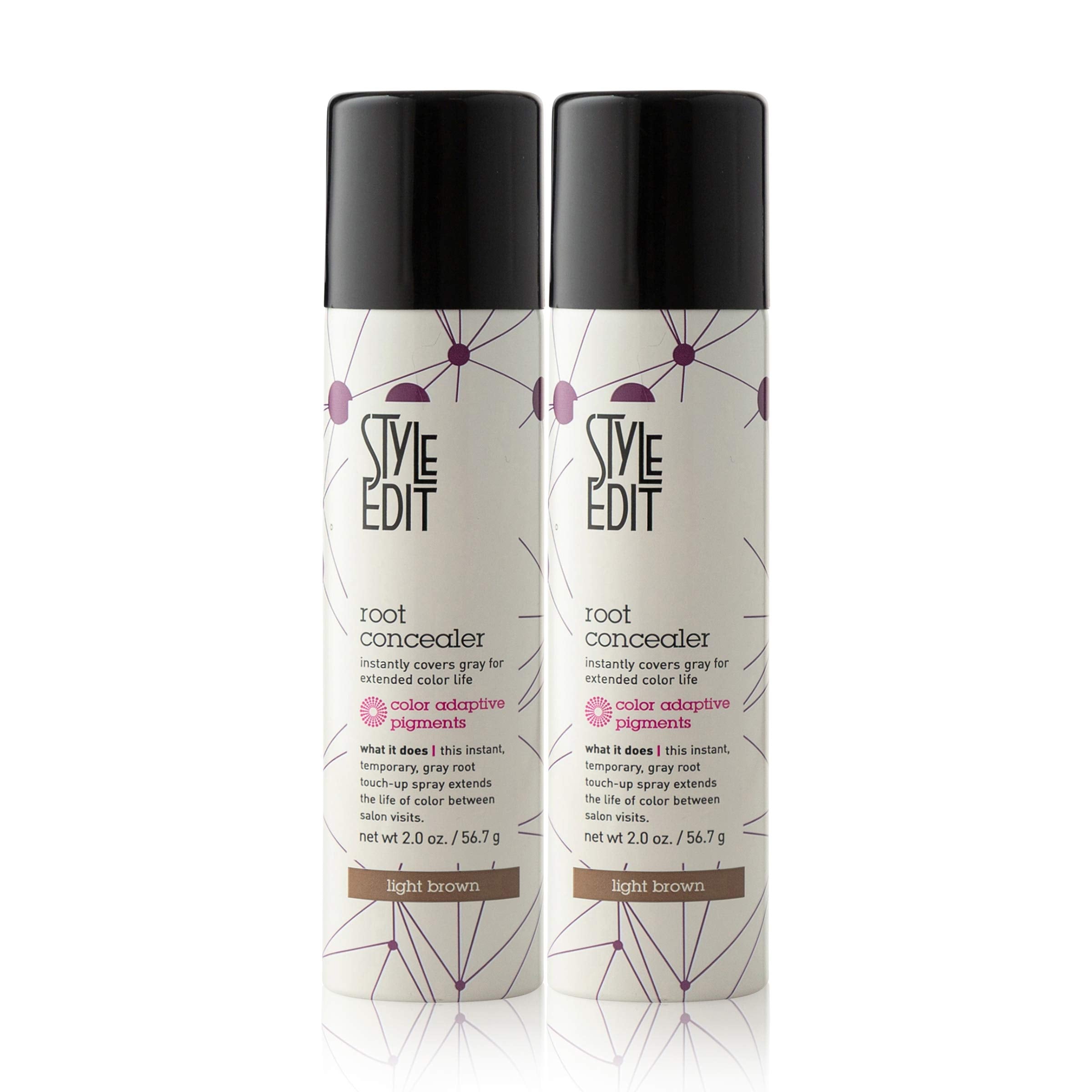 Style Edit root concealer spray bottle in light brown for quick coverage