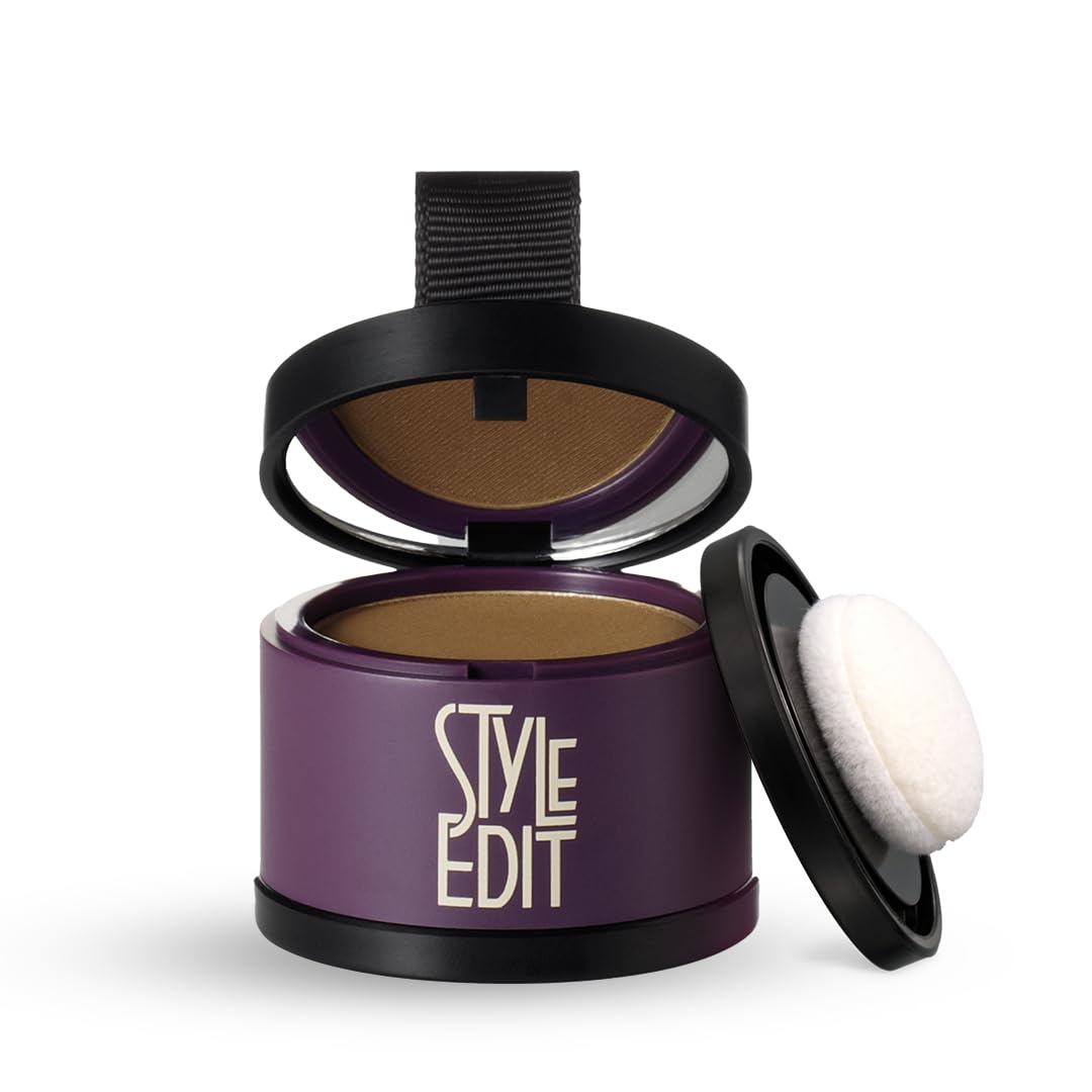 Style Edit root touch up powder compact with mirror for quick light brown coverage