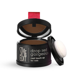 STYLE EDIT Root Touch Up Powder dark red close-up shows instant root coverage