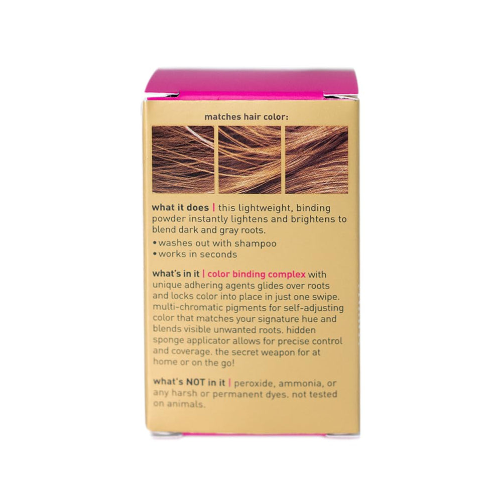 STYLE EDIT Root Touch Up Powder washes out easily with shampoo.