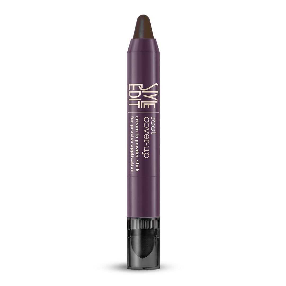 Style Edit Root Touch Up Stick cap application demonstrates precise, on-the-go gray root coverage.