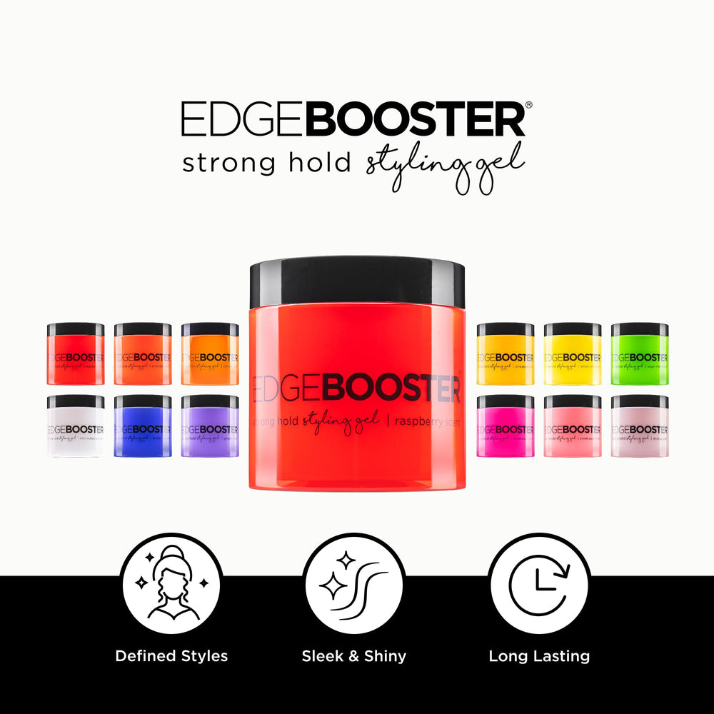 Style Factor EDGE BOOSTER gel being applied to damp hair for flexible hold.