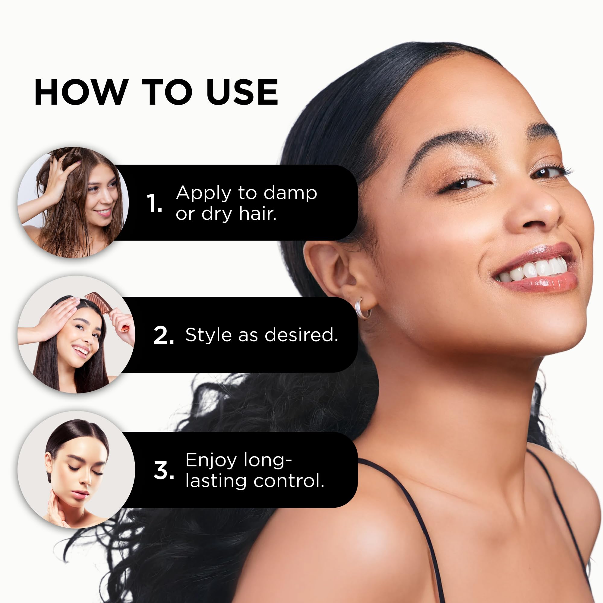 Braid-ready hold using Style Factor EDGE BOOSTER Strong Hold Styling Gel.