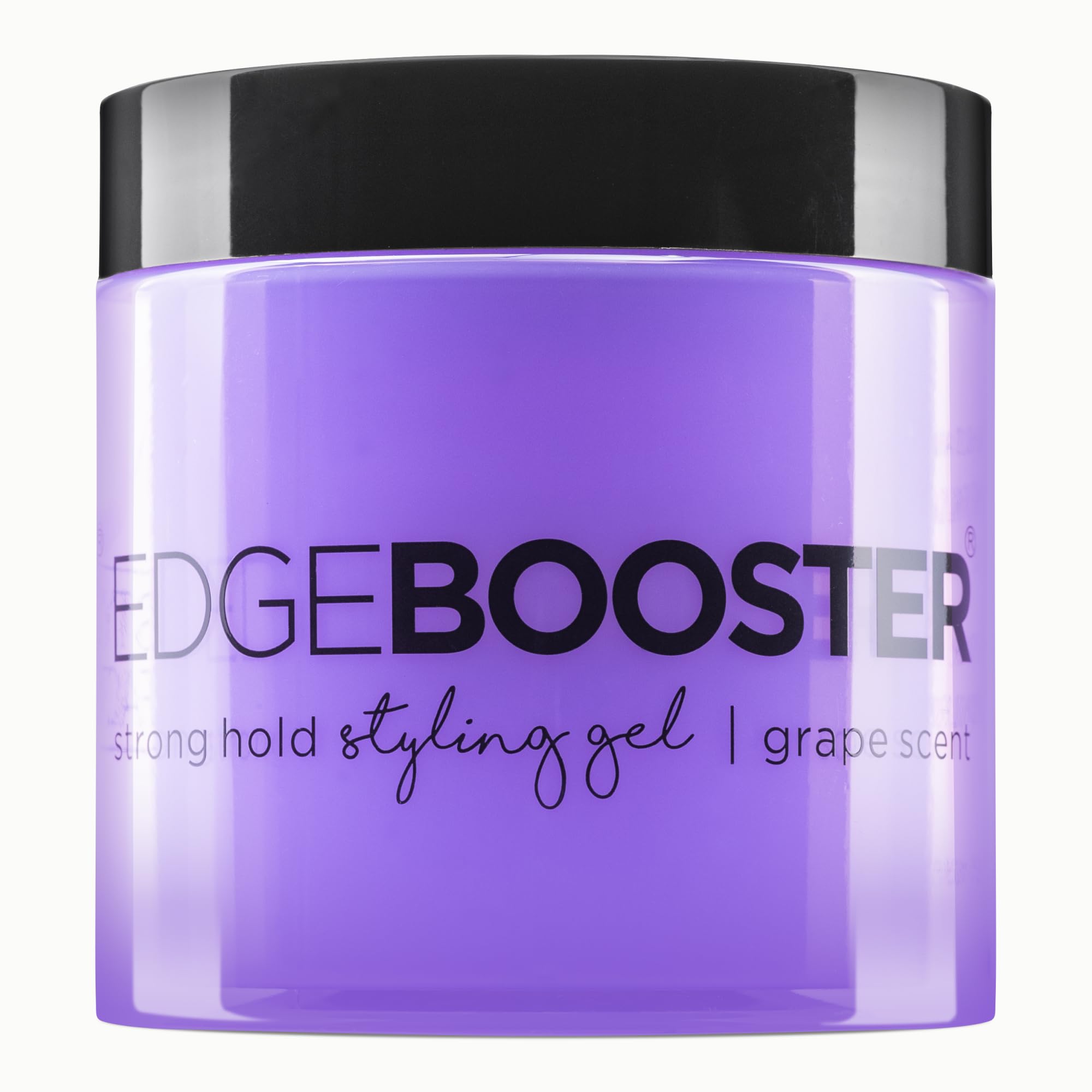 Style Factor EDGE BOOSTER Strong Hold Styling Gel packaging on display for easy grip and control.