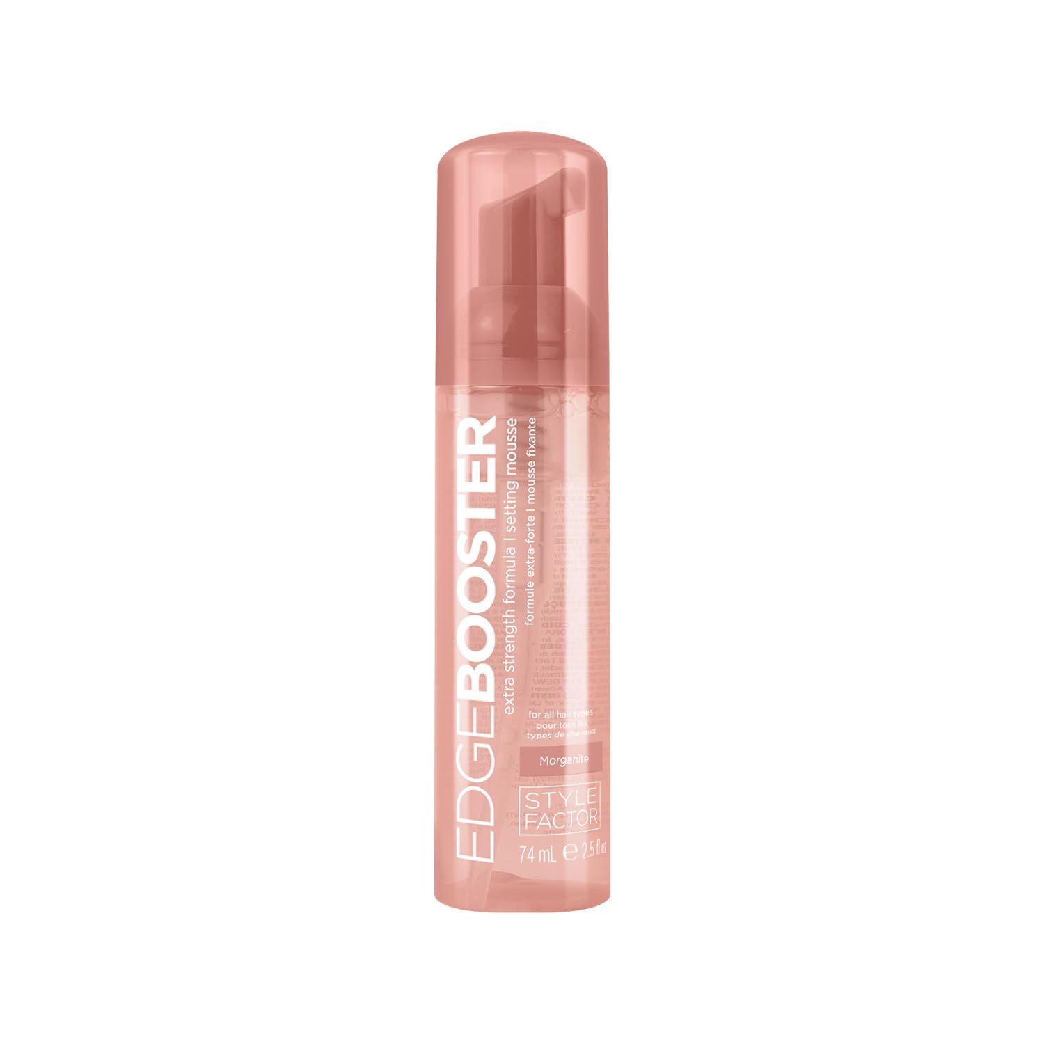 Style Factor EDGE BOOSTER Morganite mousse bottle pour shows travel-size frizz control