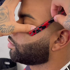 StyleCraft Deluxe Line camo red professional-station view for clean, sharp lines.