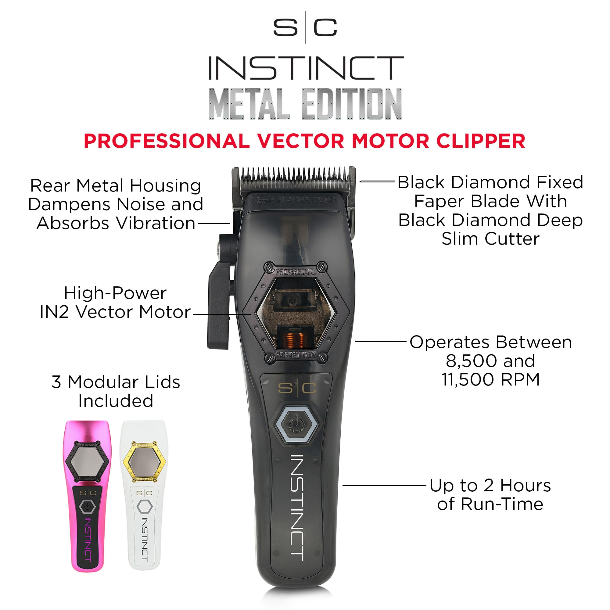 Stylecraft Instinct Metal Edition blade assembly closeup with Black Diamond blades for smooth blends