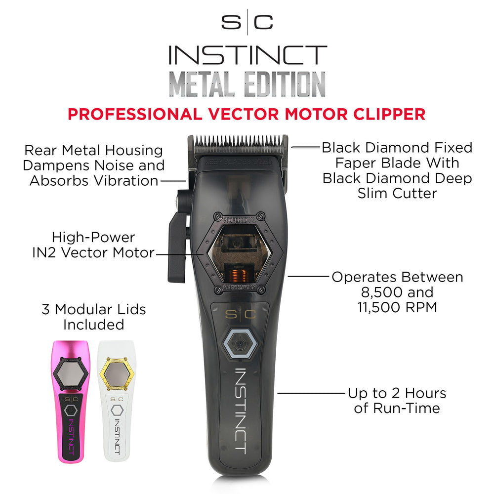 Stylecraft Instinct Metal Edition blade assembly closeup with Black Diamond blades for smooth blends