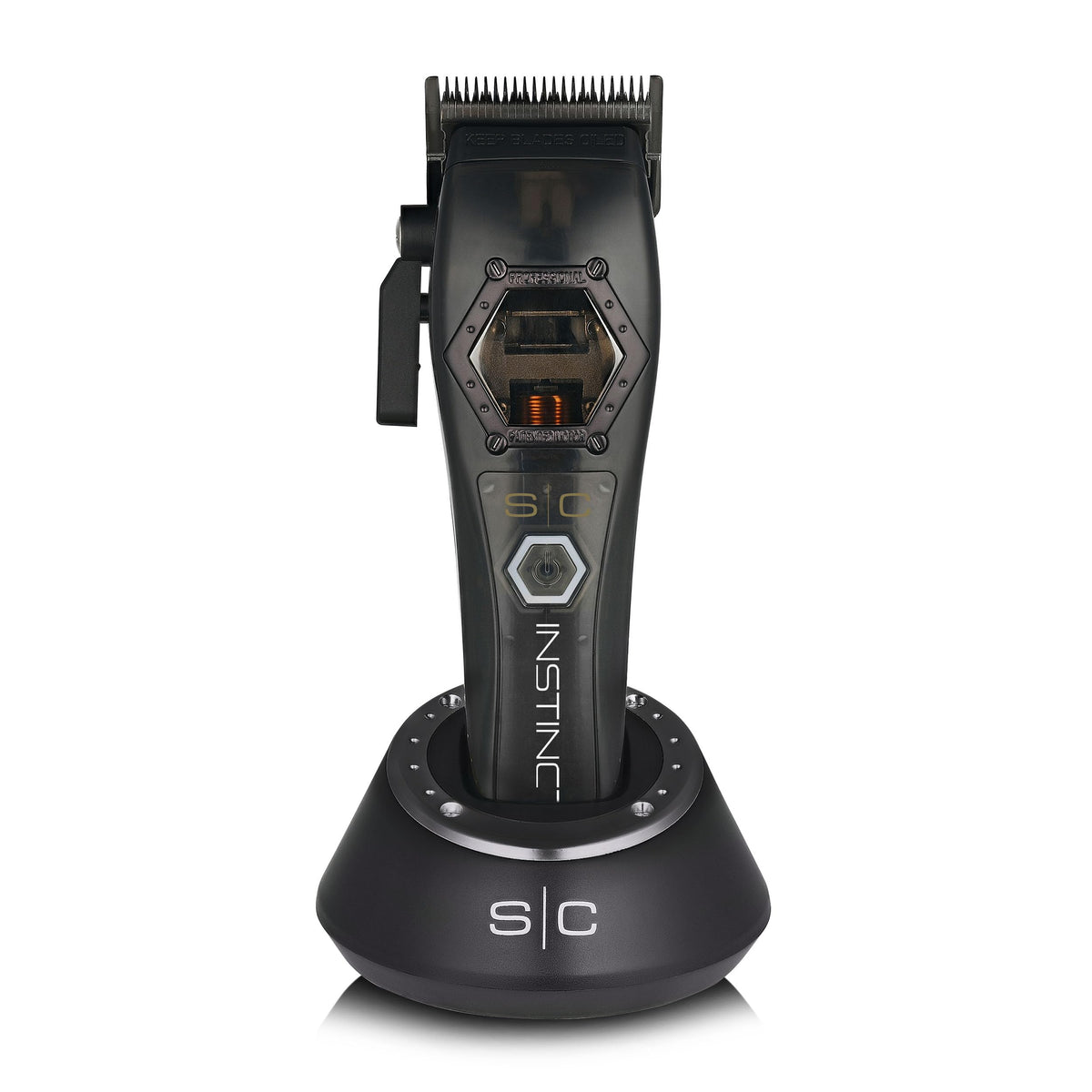 Stylecraft Instinct Metal Edition clipper angle view for precise, professional fades