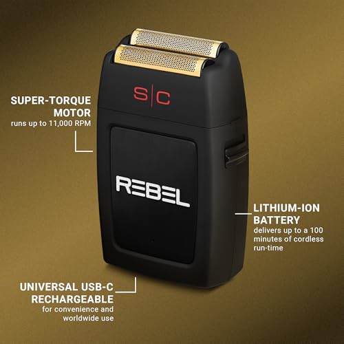 Stylecraft Rebel lithium-ion battery life graphic shows up to 100 minutes cordless use.
