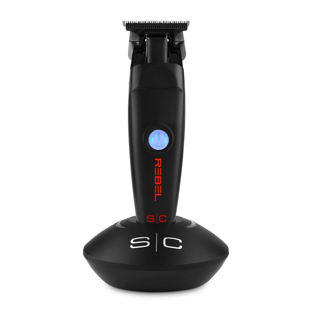 Stylecraft Rebel Pro cordless trimmer shows its powerful motor for quick bulk trimming and precise lines.