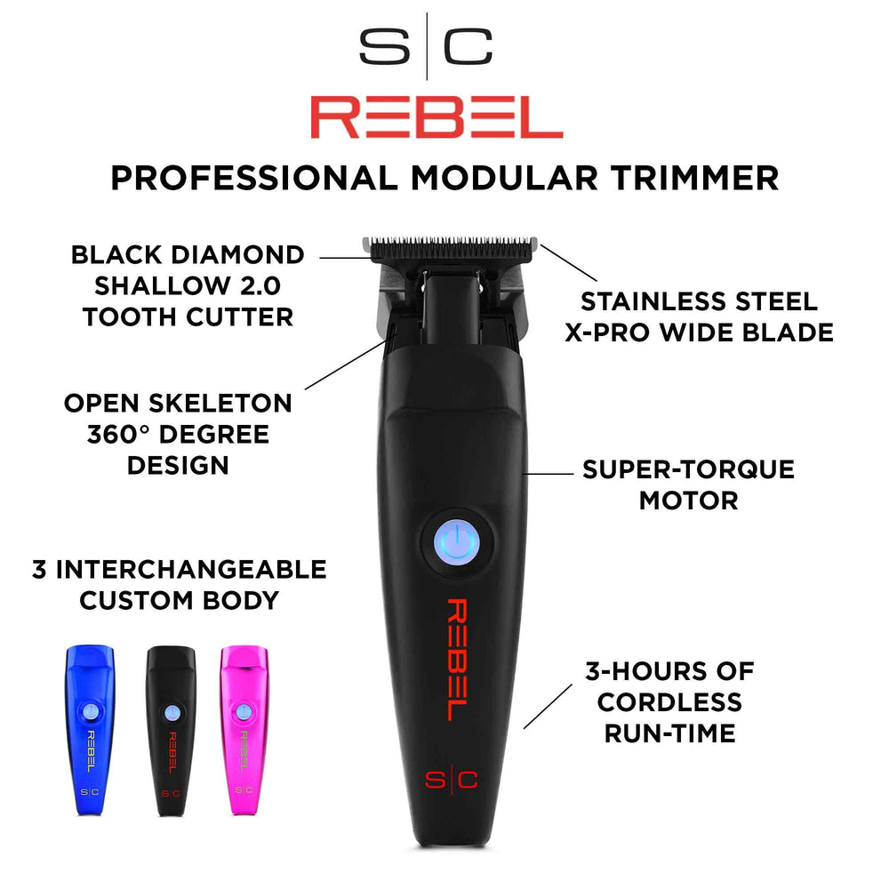 Stylecraft Rebel Pro stainless X-PRO WIDE blade delivers smooth, precise edge lines.