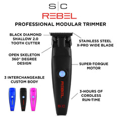 Stylecraft Rebel Pro stainless X-PRO WIDE blade delivers smooth, precise edge lines.