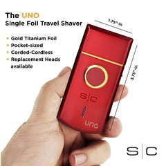 StyleCraft Uno gold titanium foil close up for sensitive skin and precise trims.