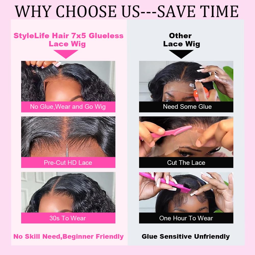 StyleLife Brazilian virgin human hair close-up, soft and bouncy feel.
