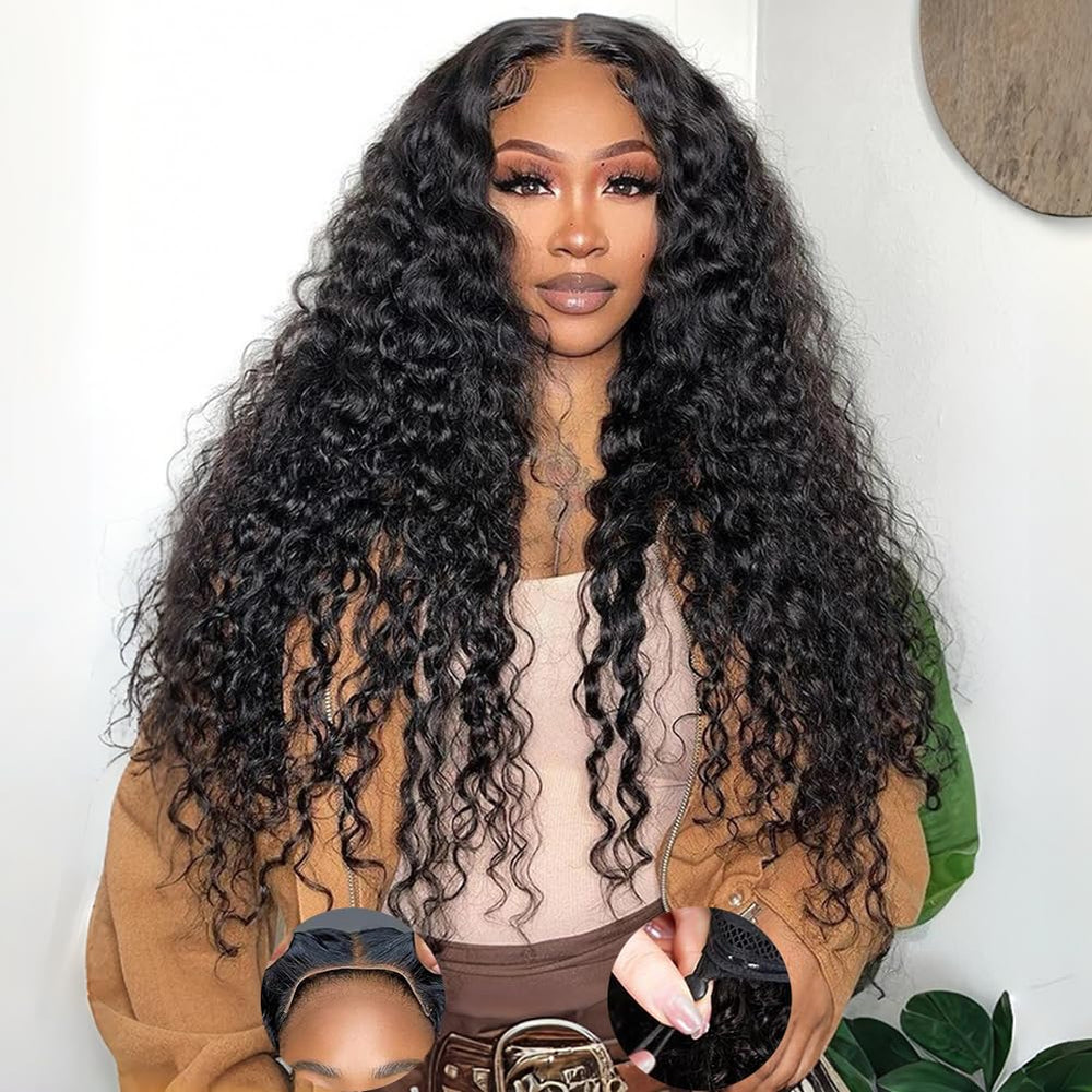 StyleLife wear-and-go glueless wig in 26-inch deep wave for easy daily styling.