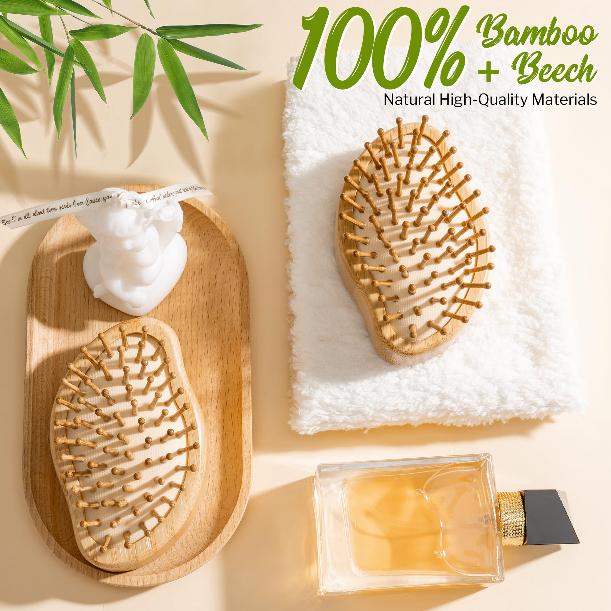Stylemate Bamboo Hair Brush natural materials emphasizes eco-friendly bamboo and beech wood