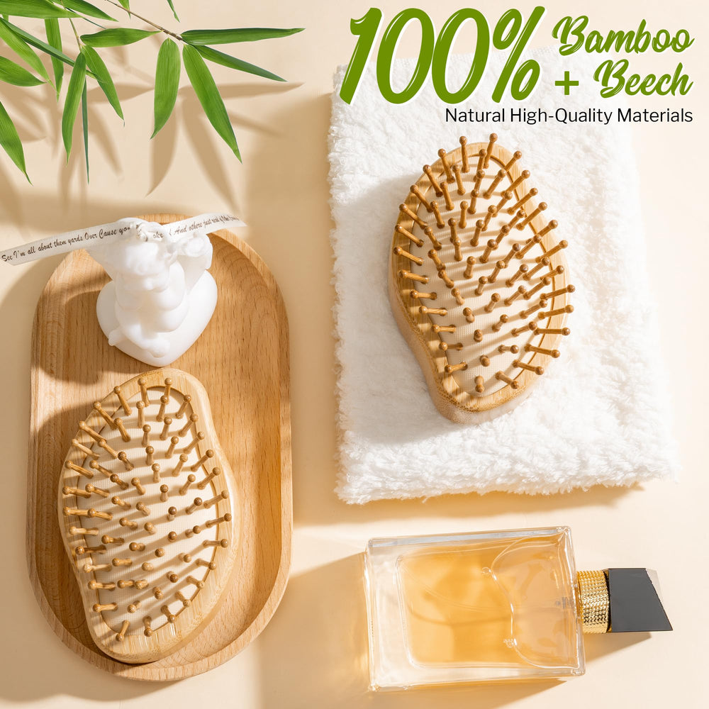 Stylemate Bamboo Hair Brush natural materials emphasizes eco-friendly bamboo and beech wood