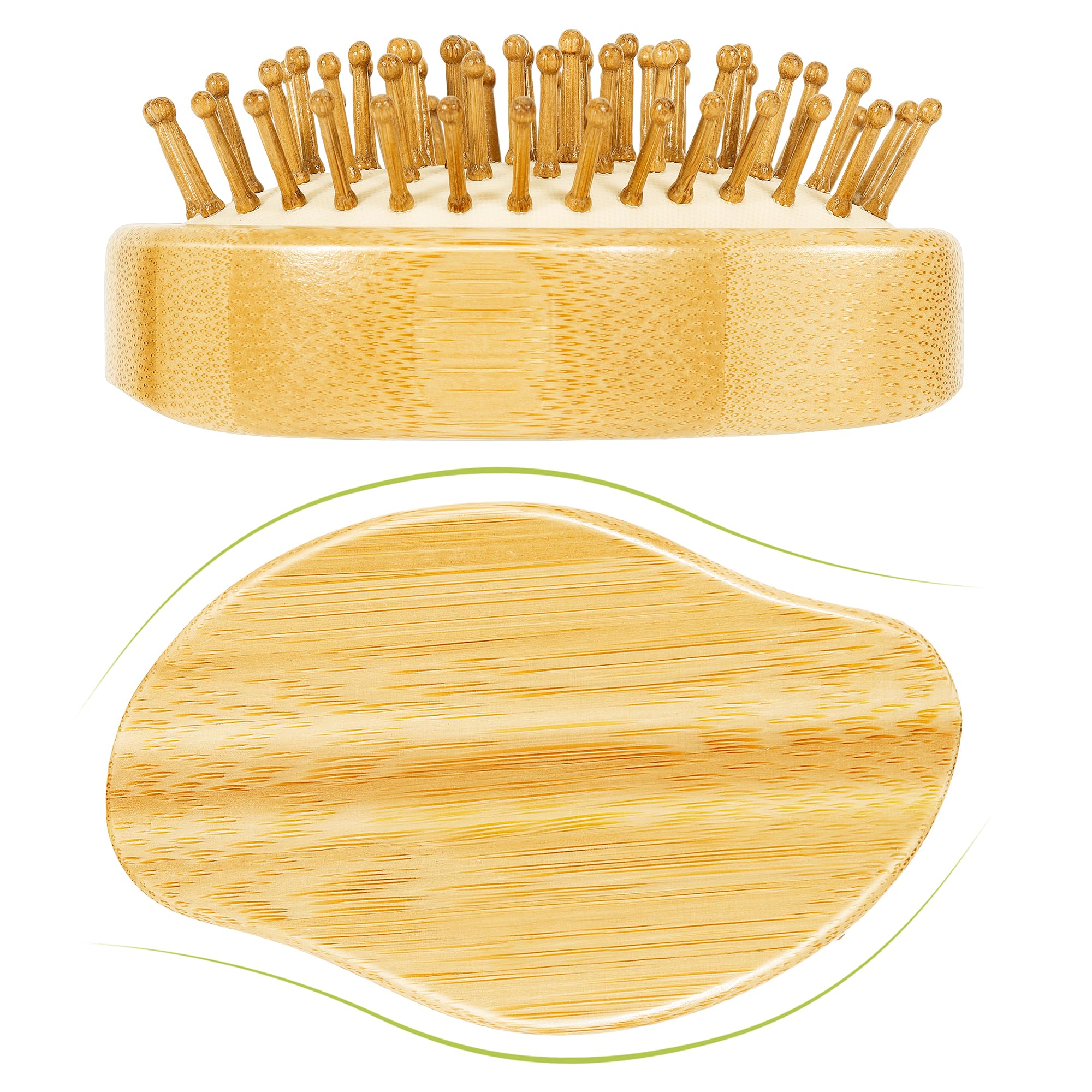 Stylemate Bamboo Hair Brush palm-grip shows ergonomic design for gentle detangling across hair types