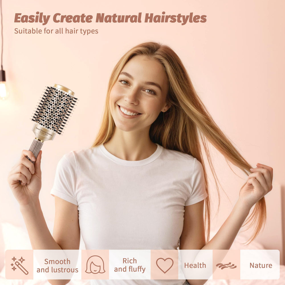 STYLEMATE round brush with long nylon pins for gentle detangling
