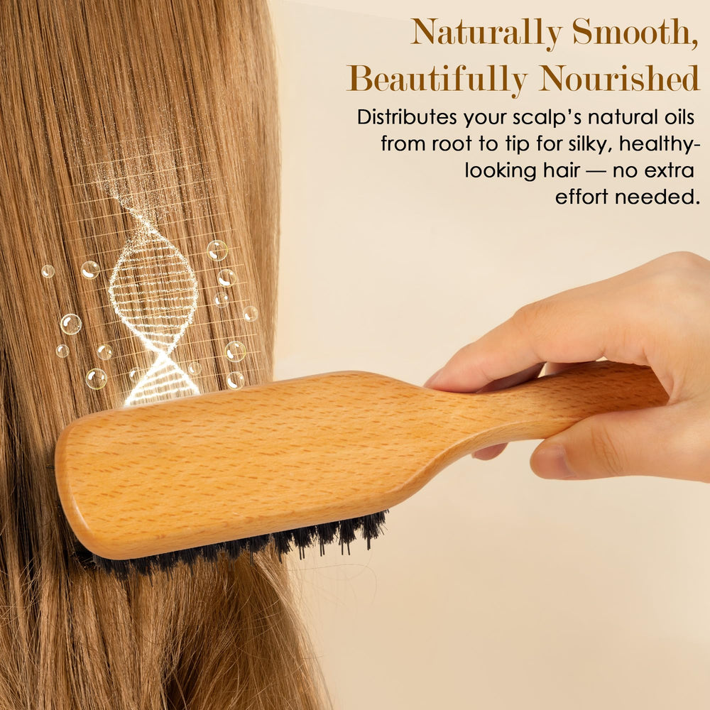 STYLEMATE Slick Back Brush longer nylon bristles for detangling thick hair