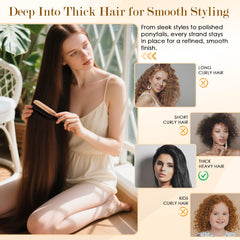 STYLEMATE Slick Back Brush rat-tail design for precise parting and styling