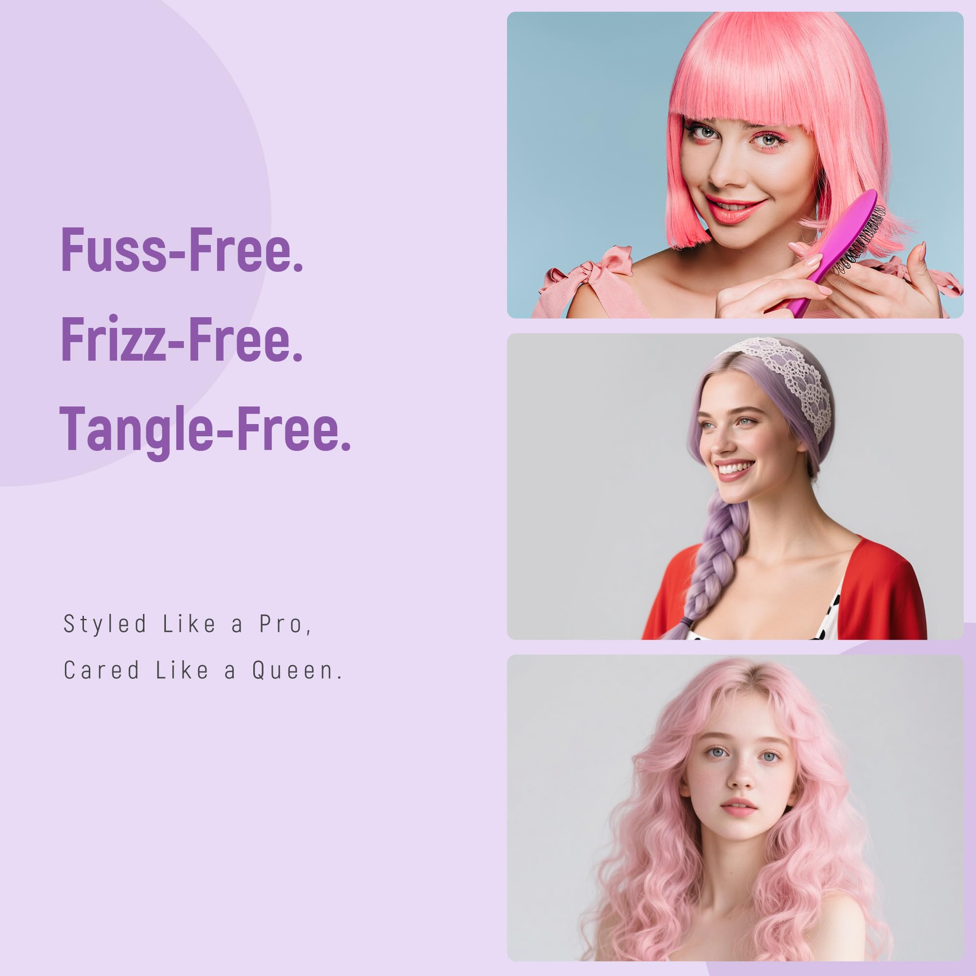 Stylemate synthetic-hair friendly tool detangles synthetic wigs safely.