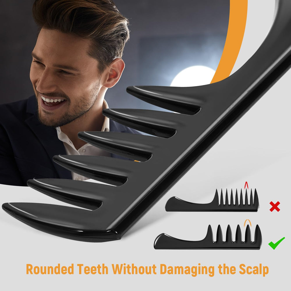 STYLEMATE Wide-Tooth Comb for even product distribution on hair