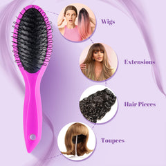 Stylemate wig brush with loop-bristles provides gentle detangling for sensitive scalps.