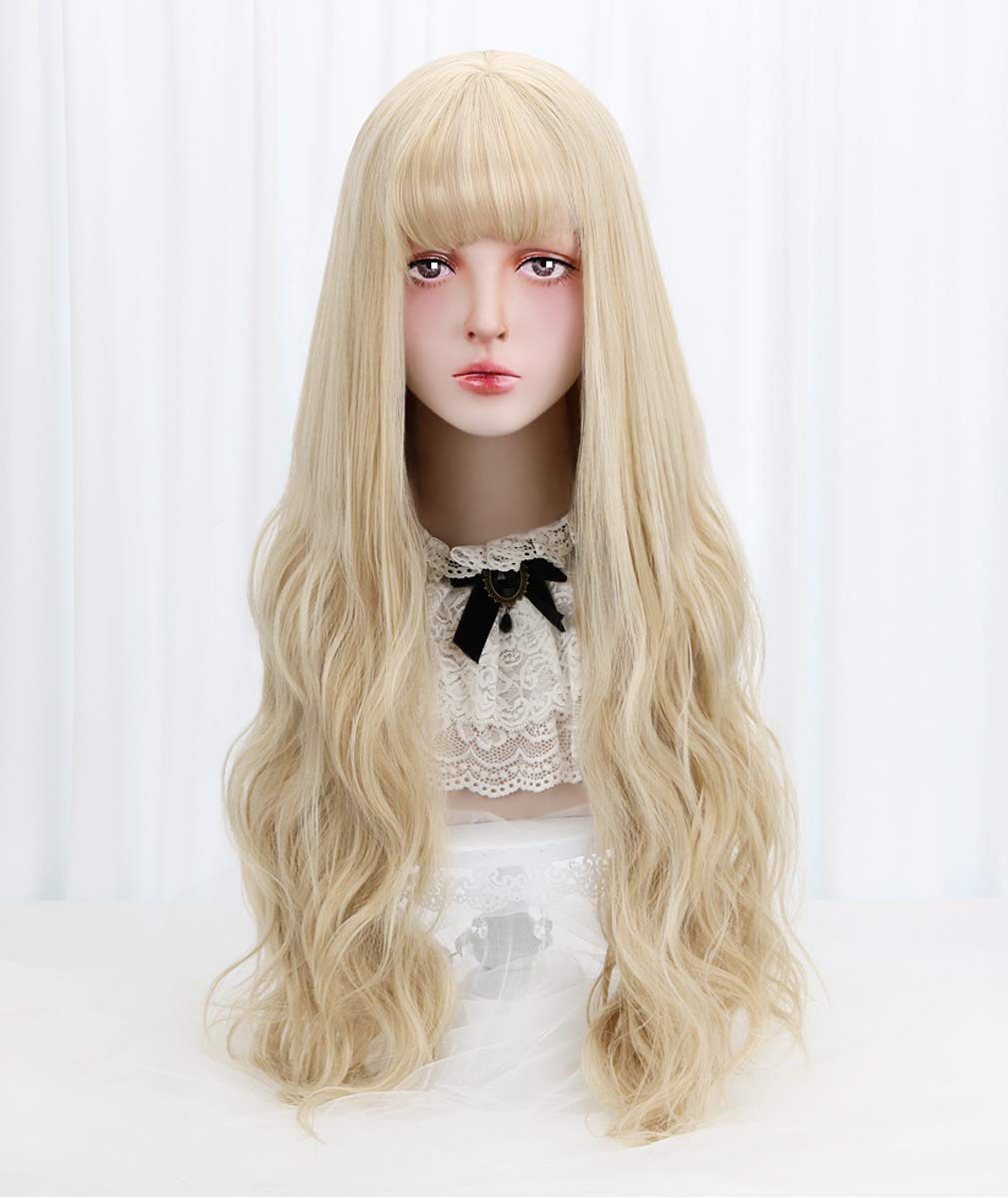 STYLER long blonde wig 30 inch length enables dramatic styling and versatility.