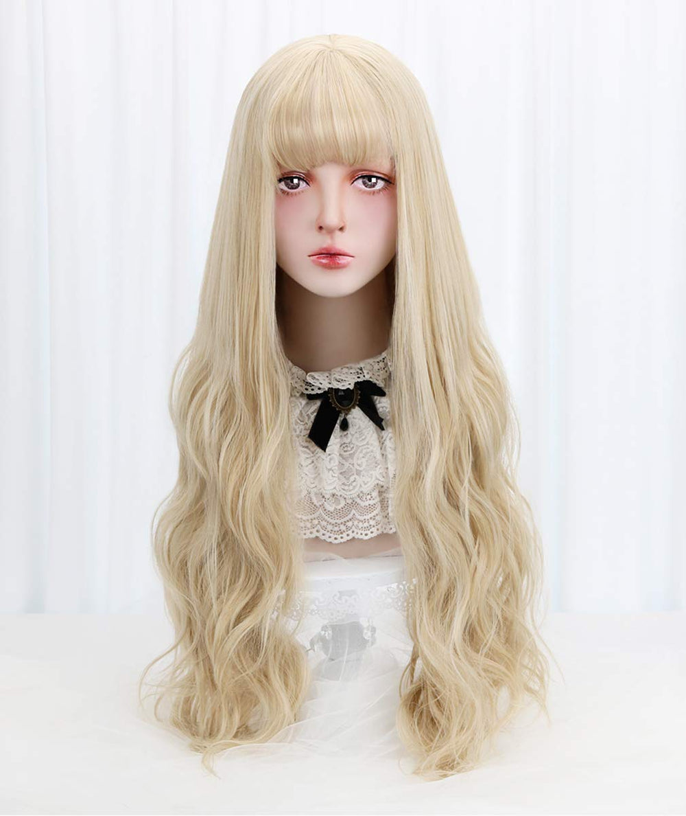 STYLER long blonde wig 30 inch length enables dramatic styling and versatility.