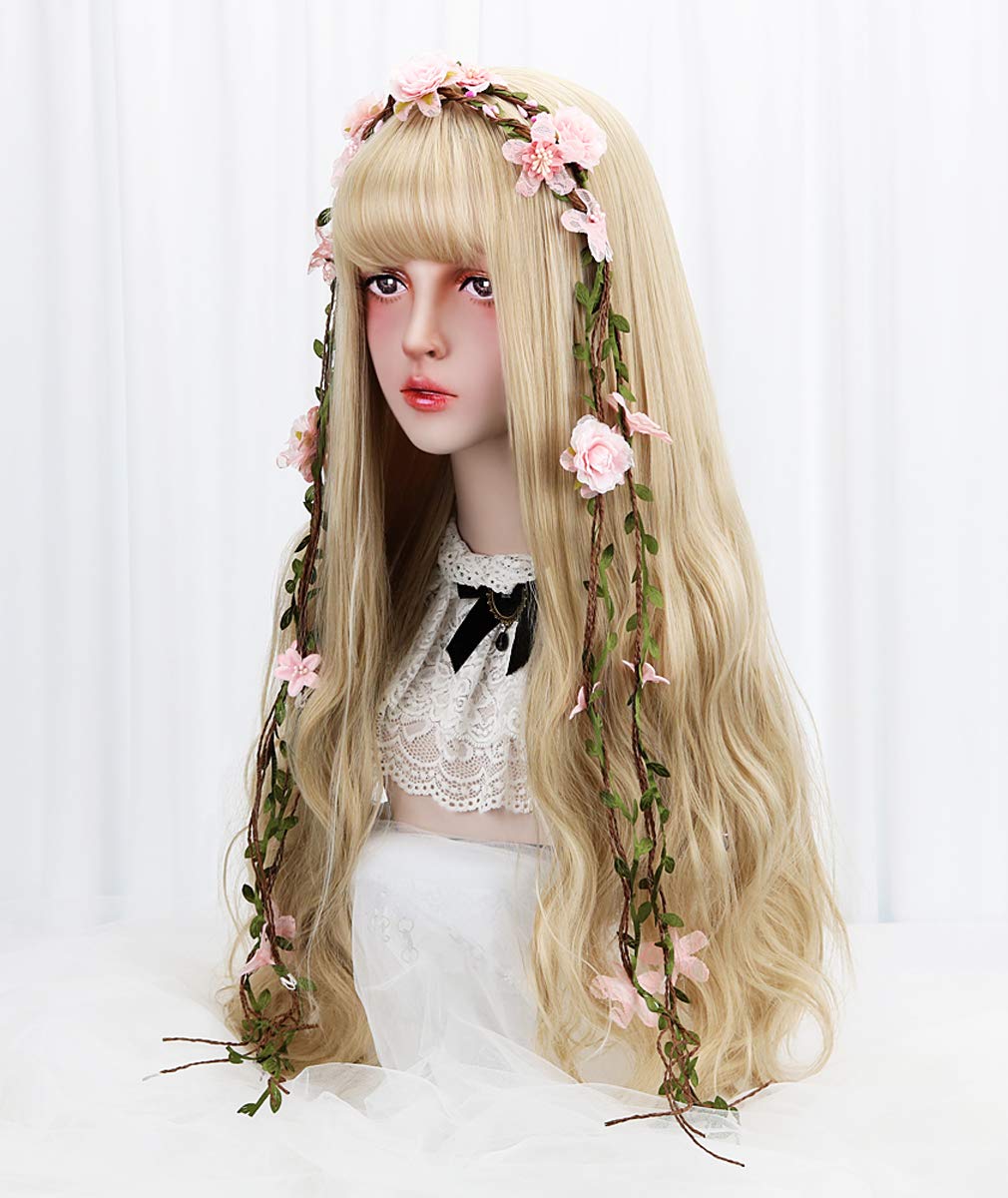 STYLER long blonde wig packaging includes free cap for easy styling.