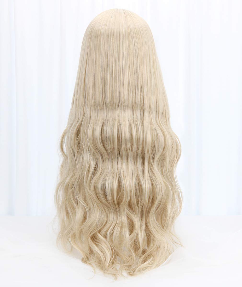 STYLER long blonde wig waves crown highlights soft texture and volume.
