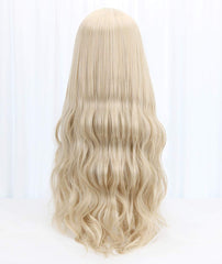STYLER long blonde wig waves crown highlights soft texture and volume.