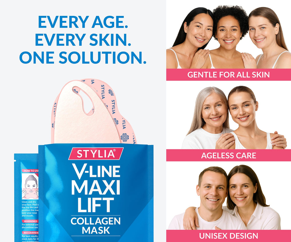 Stylia MaxiLift sleep-chin-strap photograph conveys easy overnight wear for a restful routine.