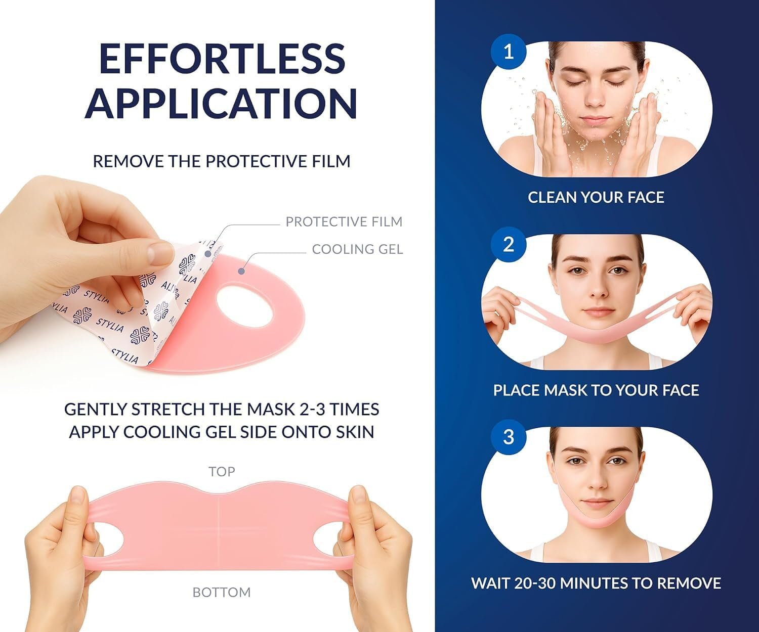Stylia V Line mask collagen-5pc kit highlights comprehensive neck and jaw care.
