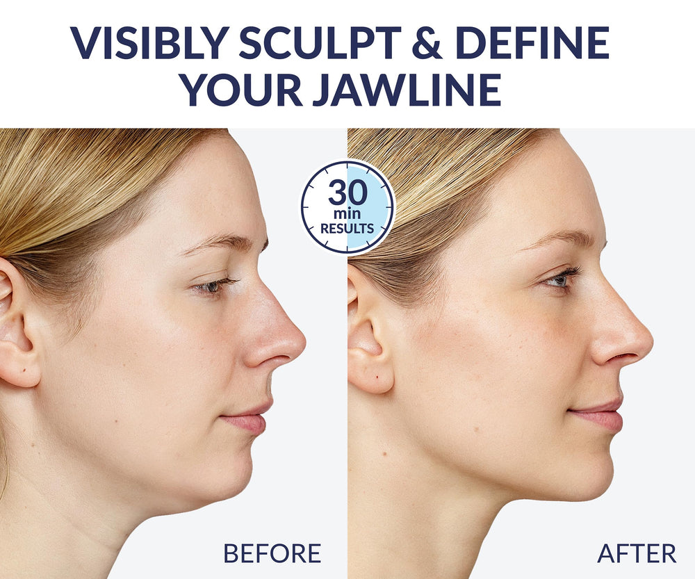 Stylia V Line mask applied along jawline for contouring.