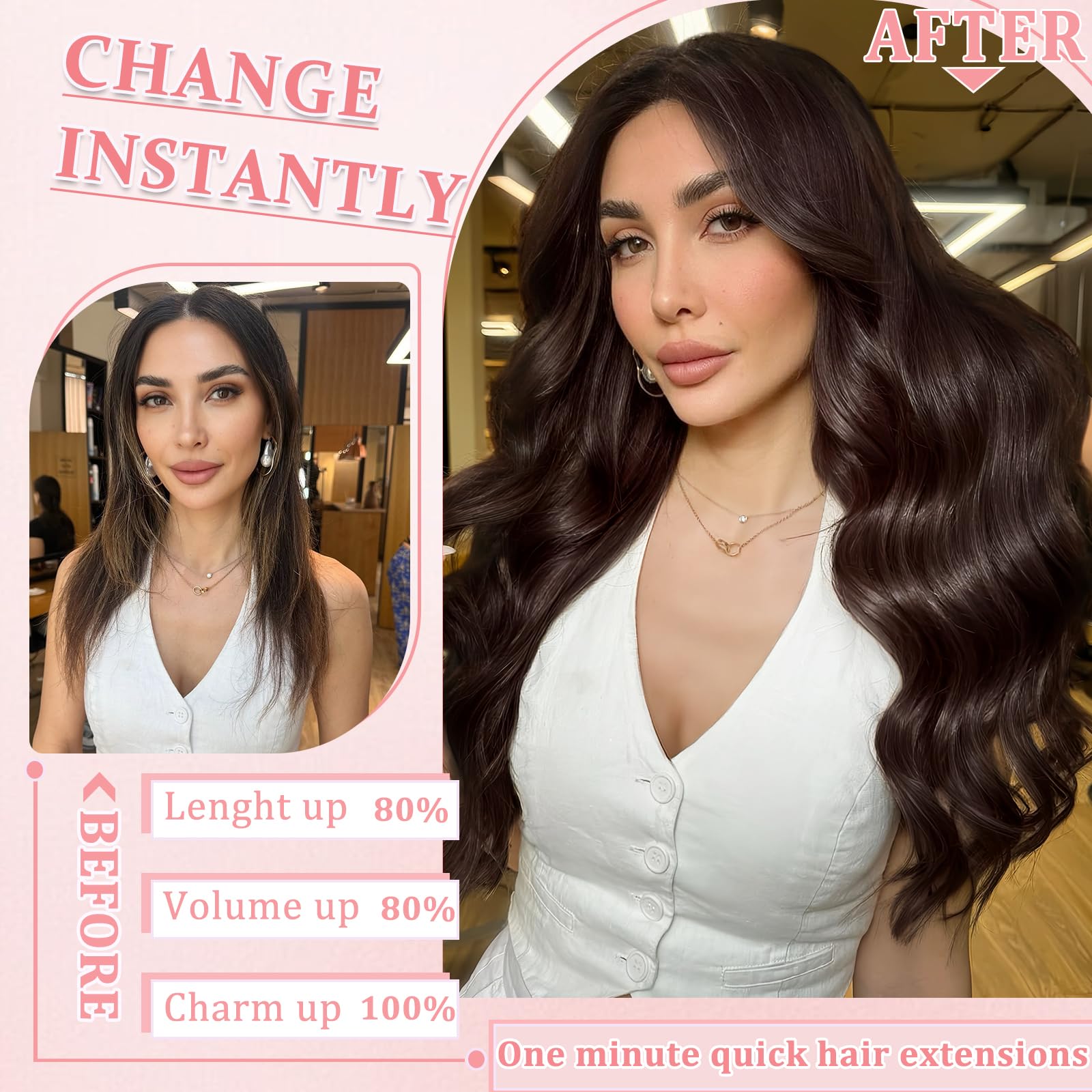 Stylifo 16 inch Remy clip-ins for versatile styling and long, flowing texture.
