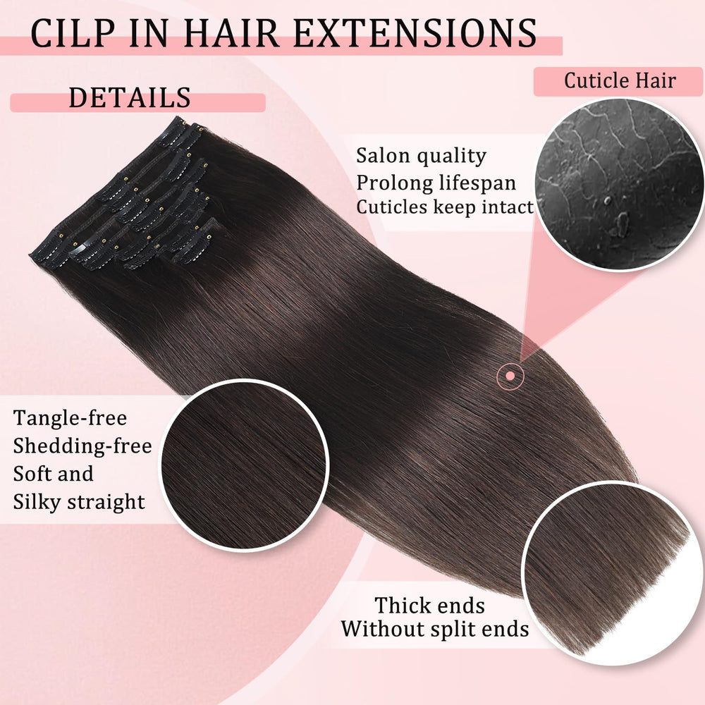 Stylifo seamless clip-in extensions with soft rubber clips protect scalp during application.
