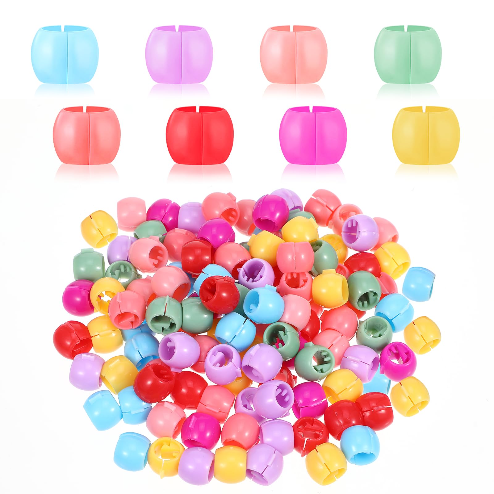 Styquenzer hair beads ball-clip close-up of ball-shaped clip in bright color