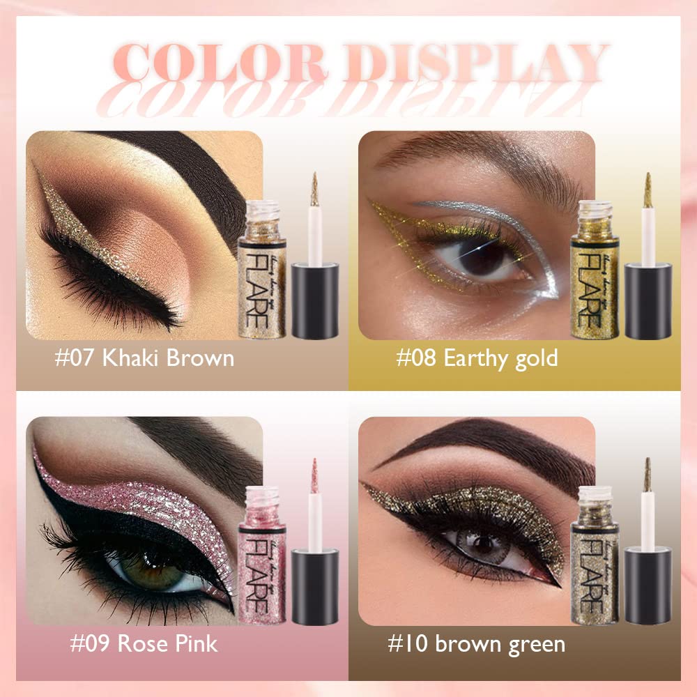 SUAKE color-range swatches convey dramatic party-ready shimmer across eyes.