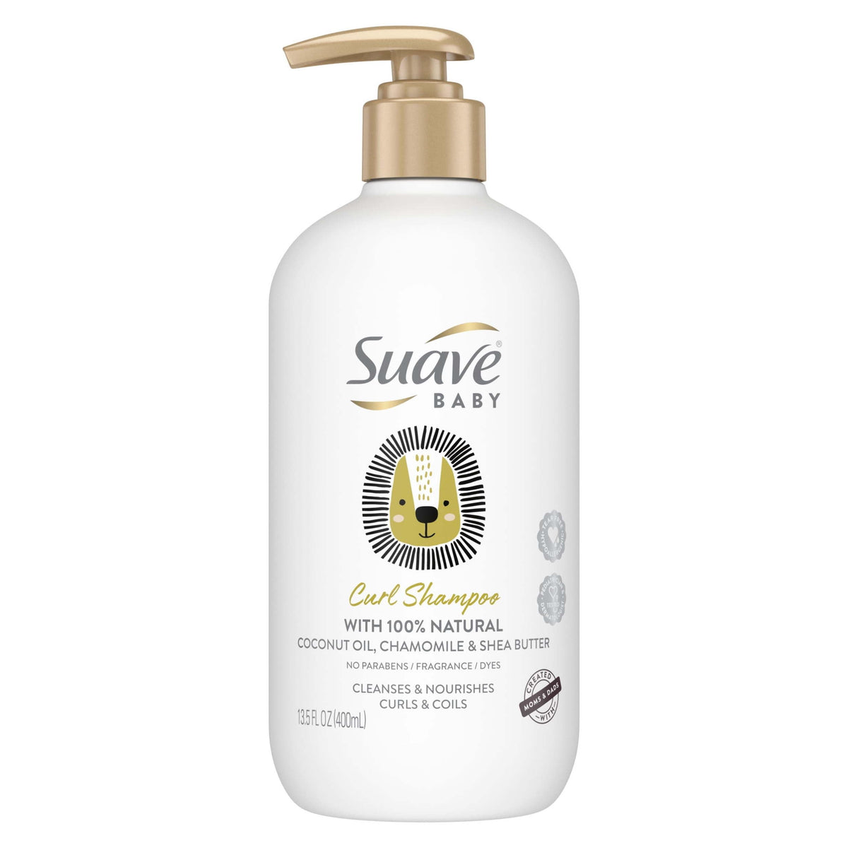Suave Baby Curl Shampoo bottle—fragrance-free gentle cleanse for baby's curls.
