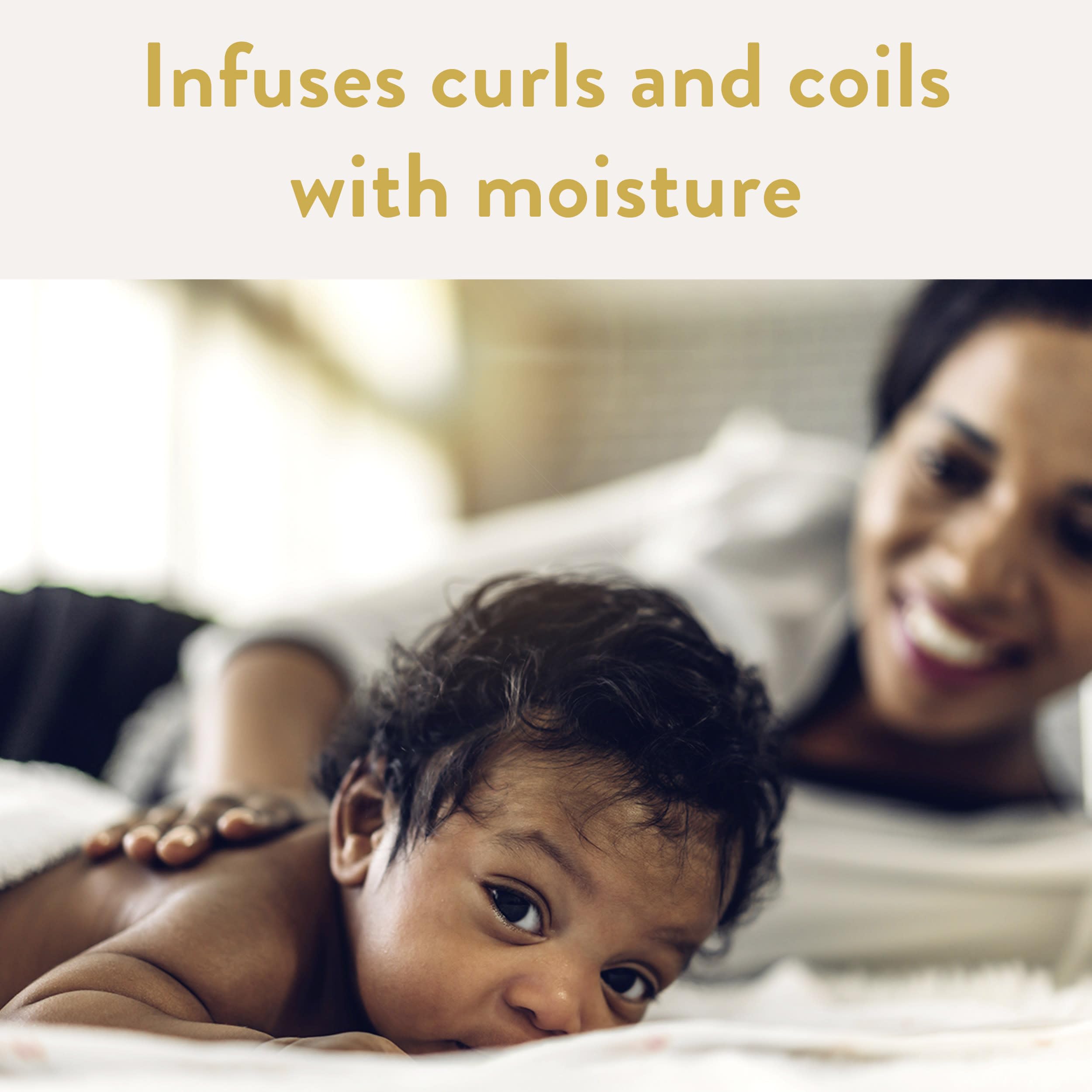 Suave Baby Curl Shampoo curls image showing defined, shiny curls.