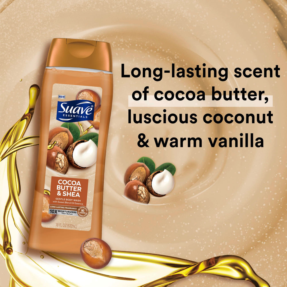 Creamy foaming lather from Suave body wash for a gentle cleanse