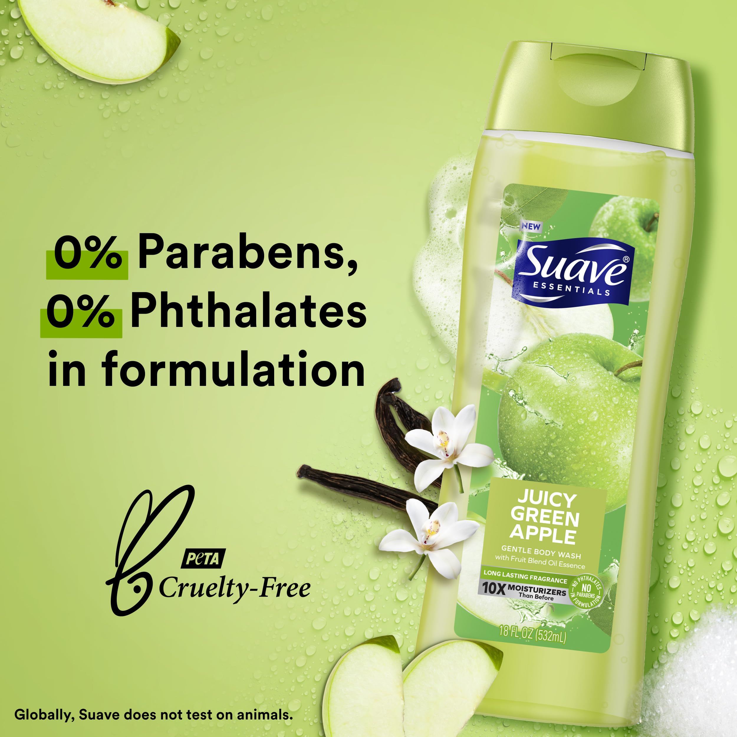 Suave Fruit Blend Oil Essence bottle communicates nourishing skin benefits.