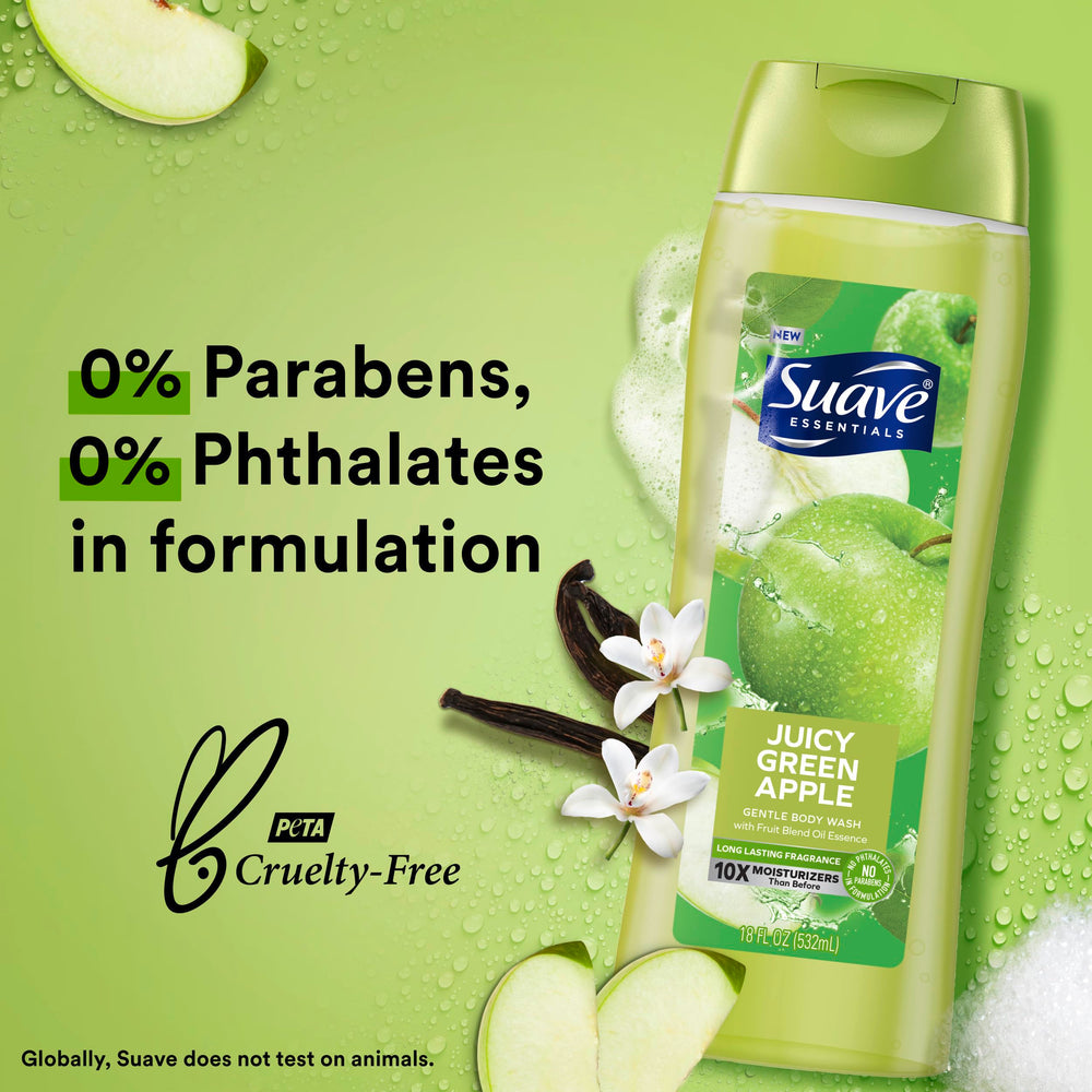 Suave Fruit Blend Oil Essence bottle communicates nourishing skin benefits.