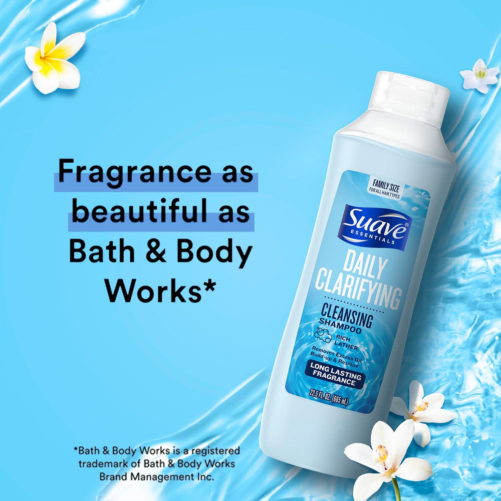 Suave Clarifying Shampoo scalp refresh captures clean scalp after wash
