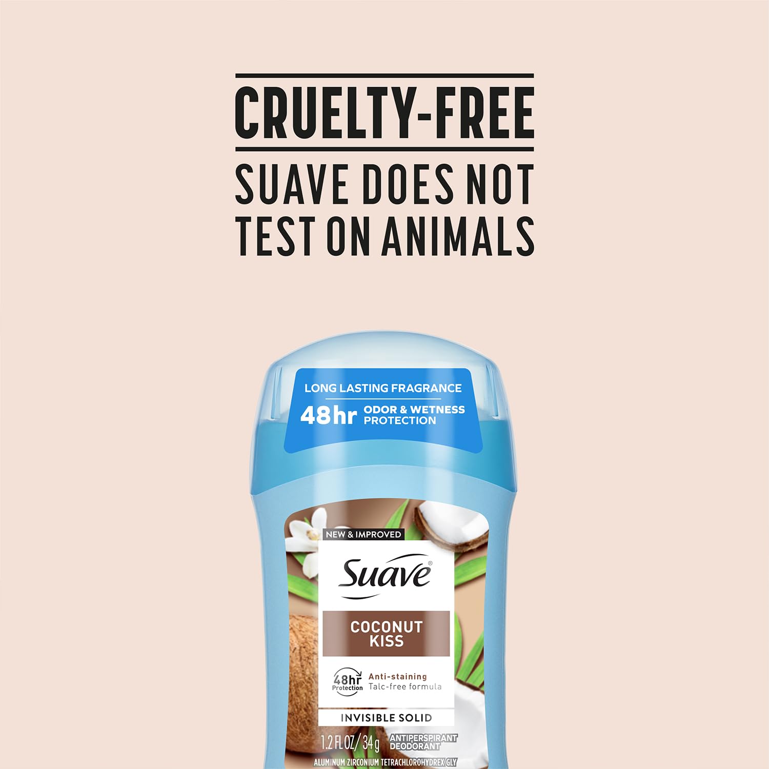 Suave Coconut Kiss stain-free clothes result visual.
